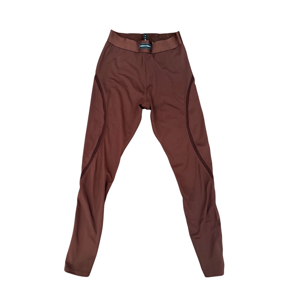 Savage X Fenty Brown Mesh Trim High Waisted Leggings Activewear Size XS